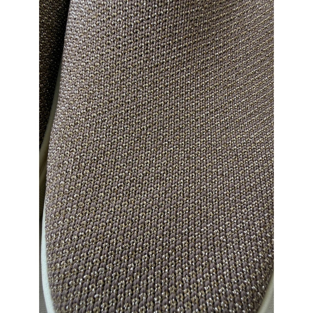 Rothy's Slip-On Sneakers in Tan with Blue Trim - Picture 2 of 6